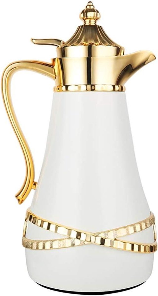 Thermoskan Koffie - Karaf Server - Dranken Warm Houden - Vacuüm Geïsoleerd - 1 Liter - Zilver