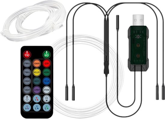 Auto Interieurverlichting LED Strip - Sfeerverlichting Auto - Creëer Sfeer - Muziek Ritme Synchronisatie - Snijbaar - Meerdere Kleuren