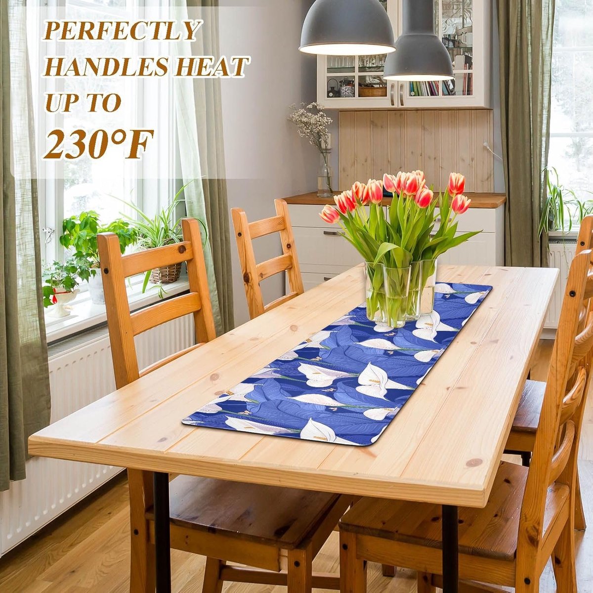 Onderzetter - Warmtemat - Bescherming Tafel - Hittebestendig - 100x30 cm - Koningsblauw
