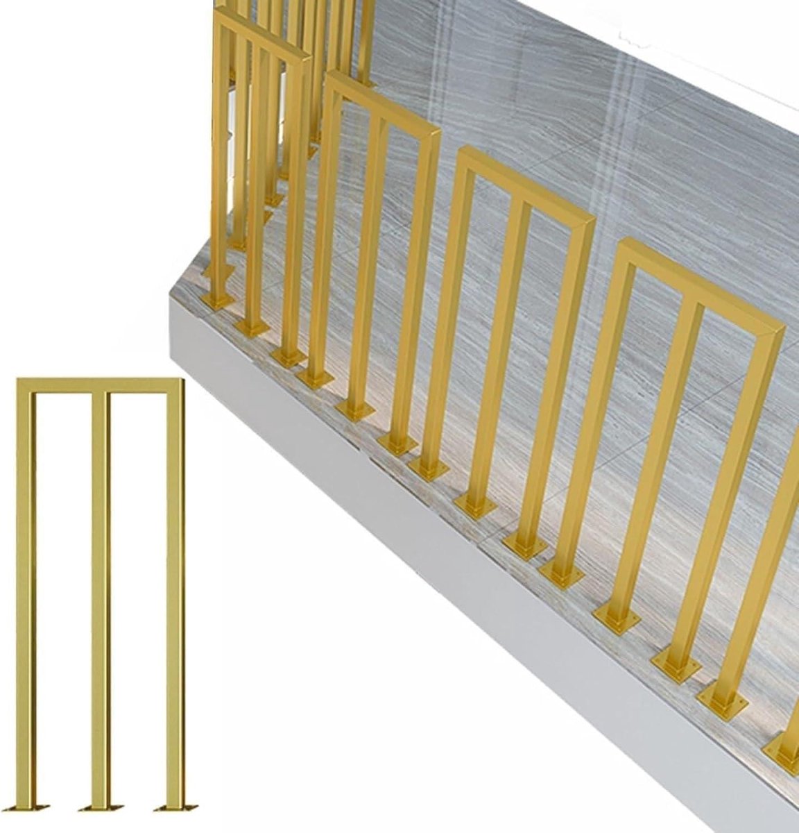 Aluminium Trapleuning - Trappenhek - Veilig Traplopen - U-Vorm - 2 Stuks 95 cm - Zilverkleurig