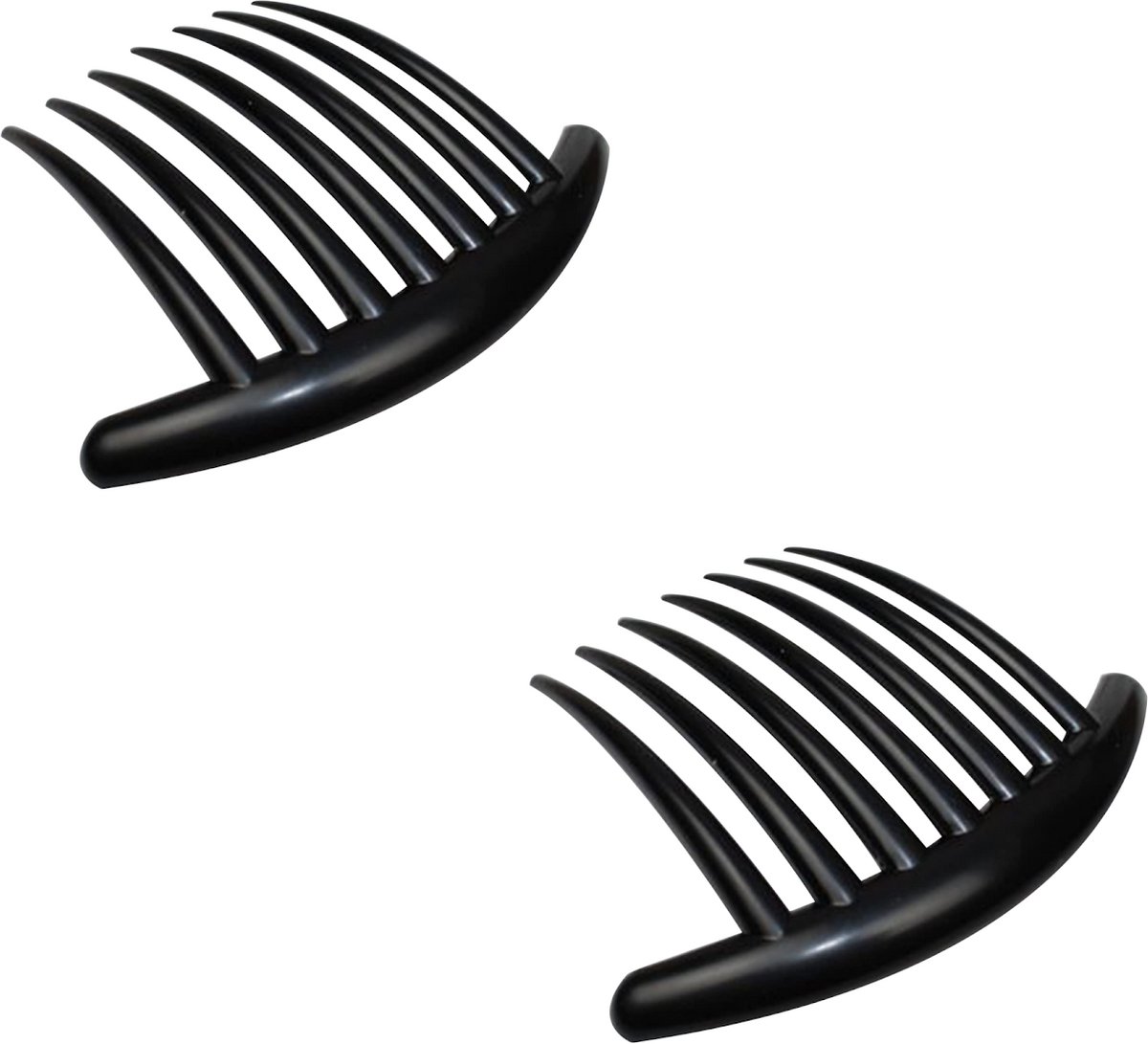carmdering - French Twist Kam - Haarkam - Stijlkam - Set van 2, 10×9 cm, kunststof en hars - Zacht voor de hoofdhuid, trekt niet, beschadigt niet - Voor bruiloft, feest en bal - Perfect voor dames en meiden - Zwart