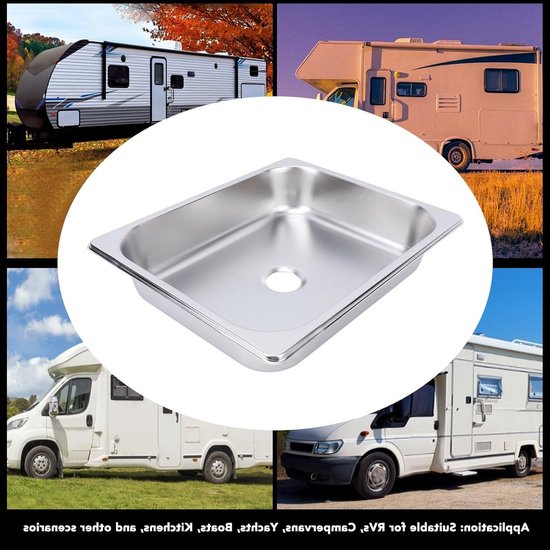 Ronde RVS spoelbak 325 x 265 x 65 mm, vierkante inbouwkeuken- en badkamerspoelbak met 40 mm afvoer, duurzaam en stijlvol ontwerp — afbeelding 5