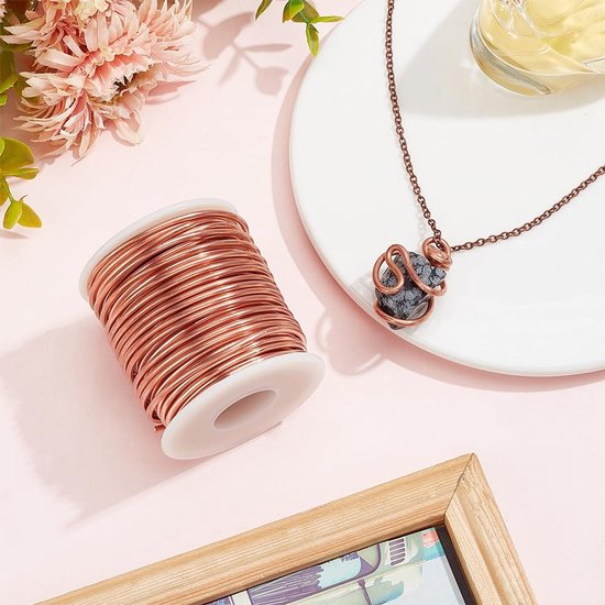 2mm Zacht Koper Draad 20m Spoel voor Sieraden Maken, Knutselen en Tuin Decoratie met Edelstenen en Kerst Thema — afbeelding 4