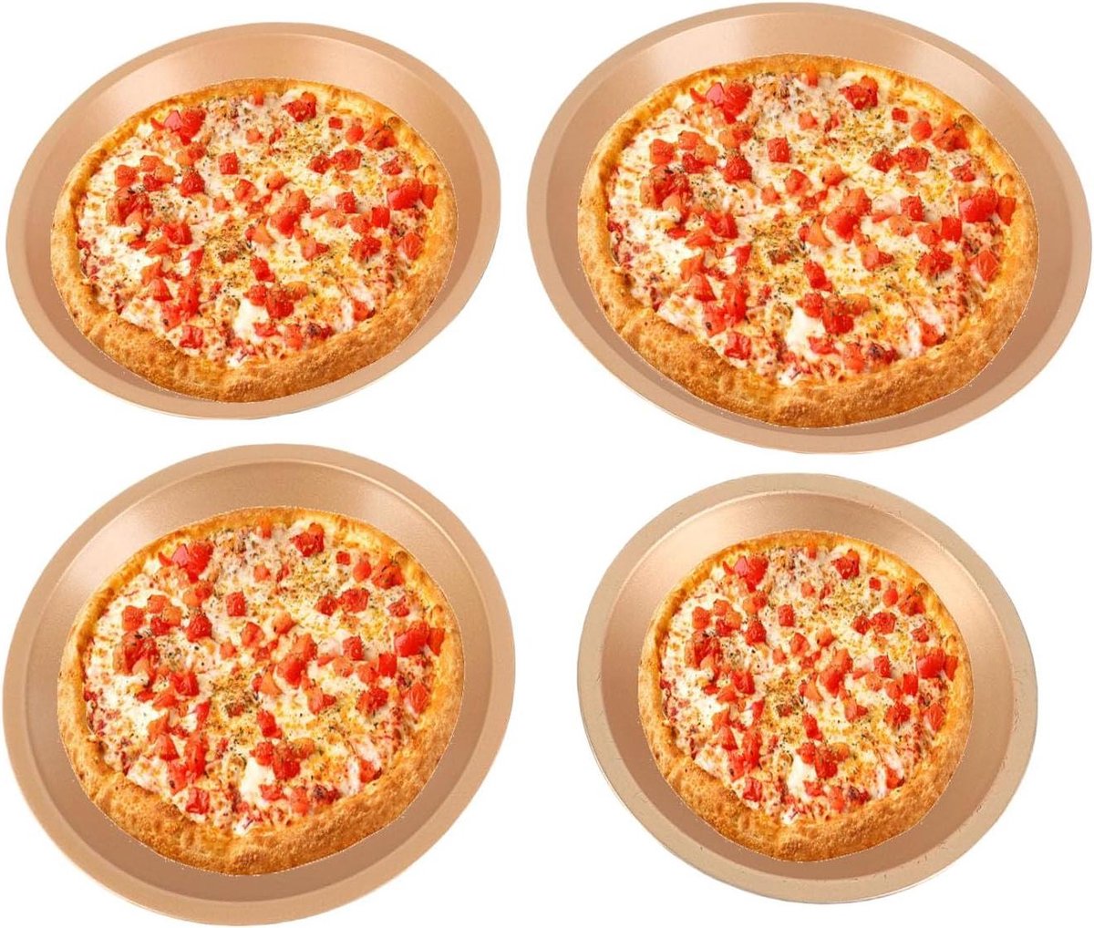 Pizza Pan Set - Bakplaat Pizza - Pizza Bakken - Carbon Staal - 6 7 8 9 Inch - Zwart
