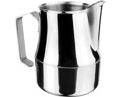 Melkkannetje Roestvrij Staal - Opschuimkannetje Koffie - Melk Opschuimen - Eenvoudig Gieten - 600 ml - Zilver