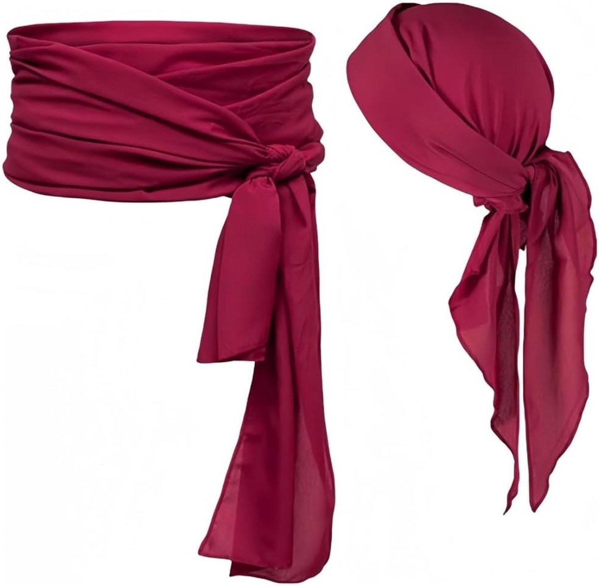 Piratenaccessoires voor Carnaval en Halloween, inclusief hoofdband, oogklep, sjerp en halsketting voor kinderen en volwassenen