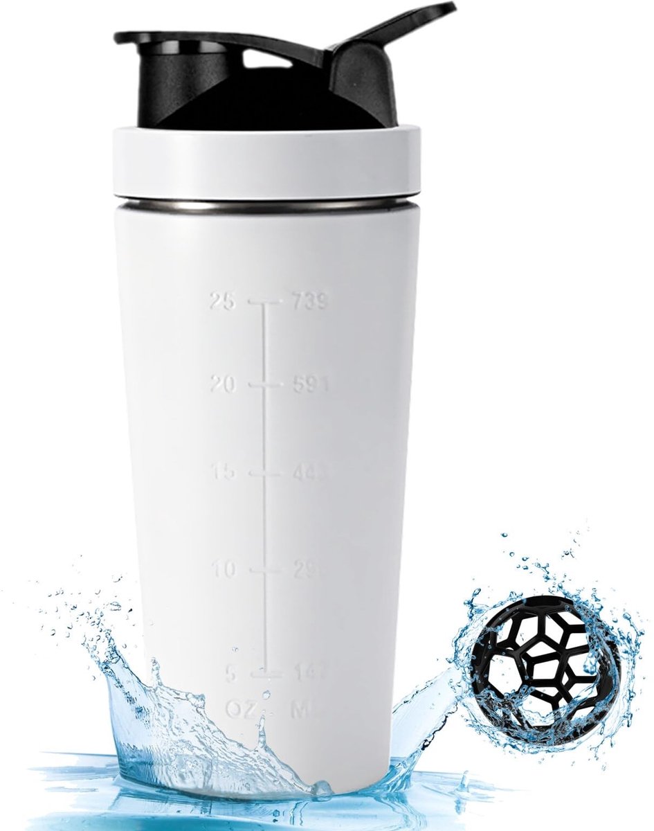 Dailygoody - OmGoods - Dailygoody - Protein Shaker - Lekvrij - Wit - BPA Vrij - Ideaal voor Eiwitshakes - Geschikt voor Fitness en Yoga