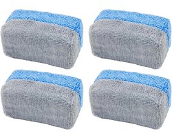 Wax Applicator Pad - Microvezel Spons - Auto Reinigen - Krasvrije Prestaties - 4 Stuks - Grijs