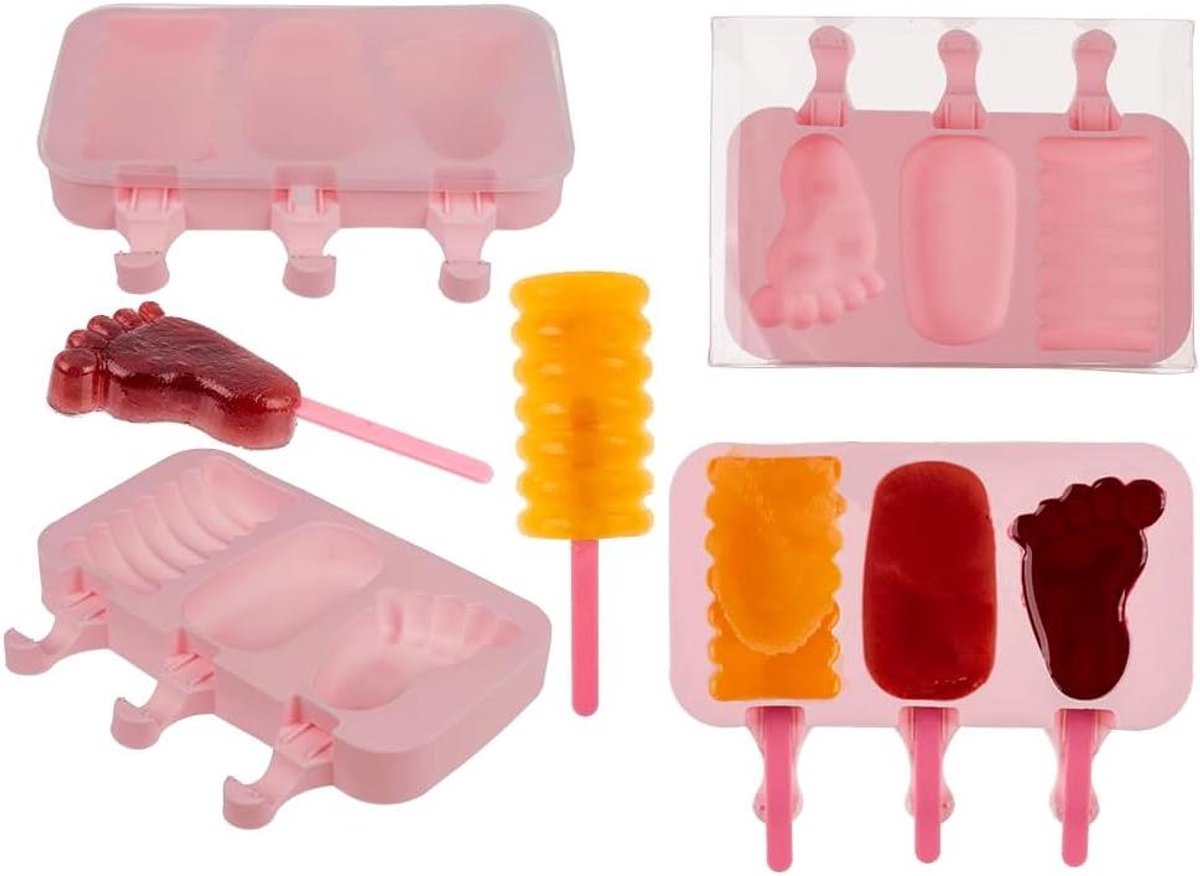 IJs Vorm - IJsvormpjes - Desserts Maken - Voetafdruk Design - 1 Stuk - Grijs