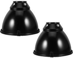 Warmtelamp Covers - Reptielen Lamp - Terrarium Verwarming - Hittebestendige Reflector - 2 Sets - Zwart