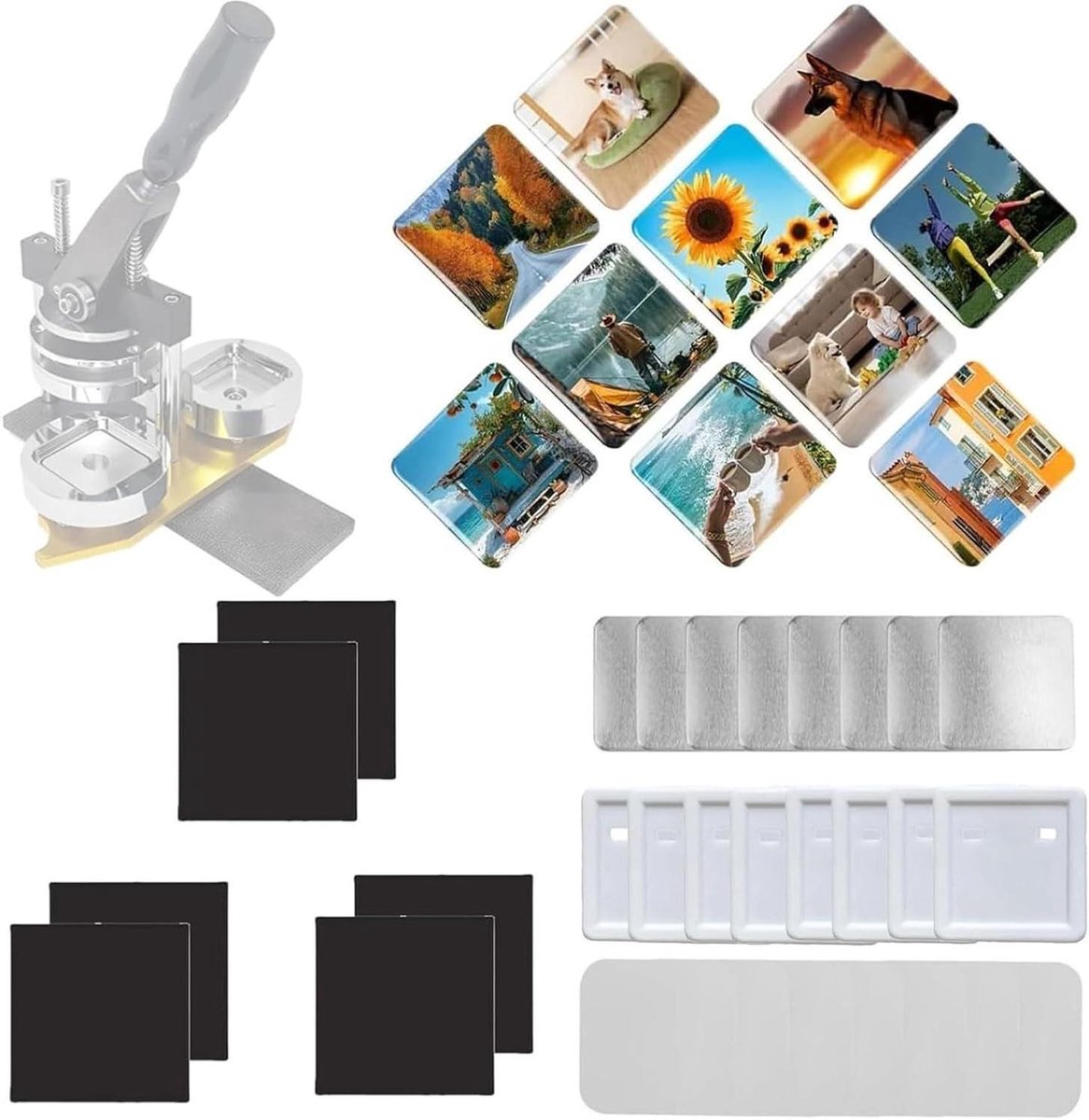 Knop Onderdelen - Magneet Benodigdheden - Koelkastmagneet Maken - Vierkante Vorm - 50x50mm Sets - Niet Gespecificeerd