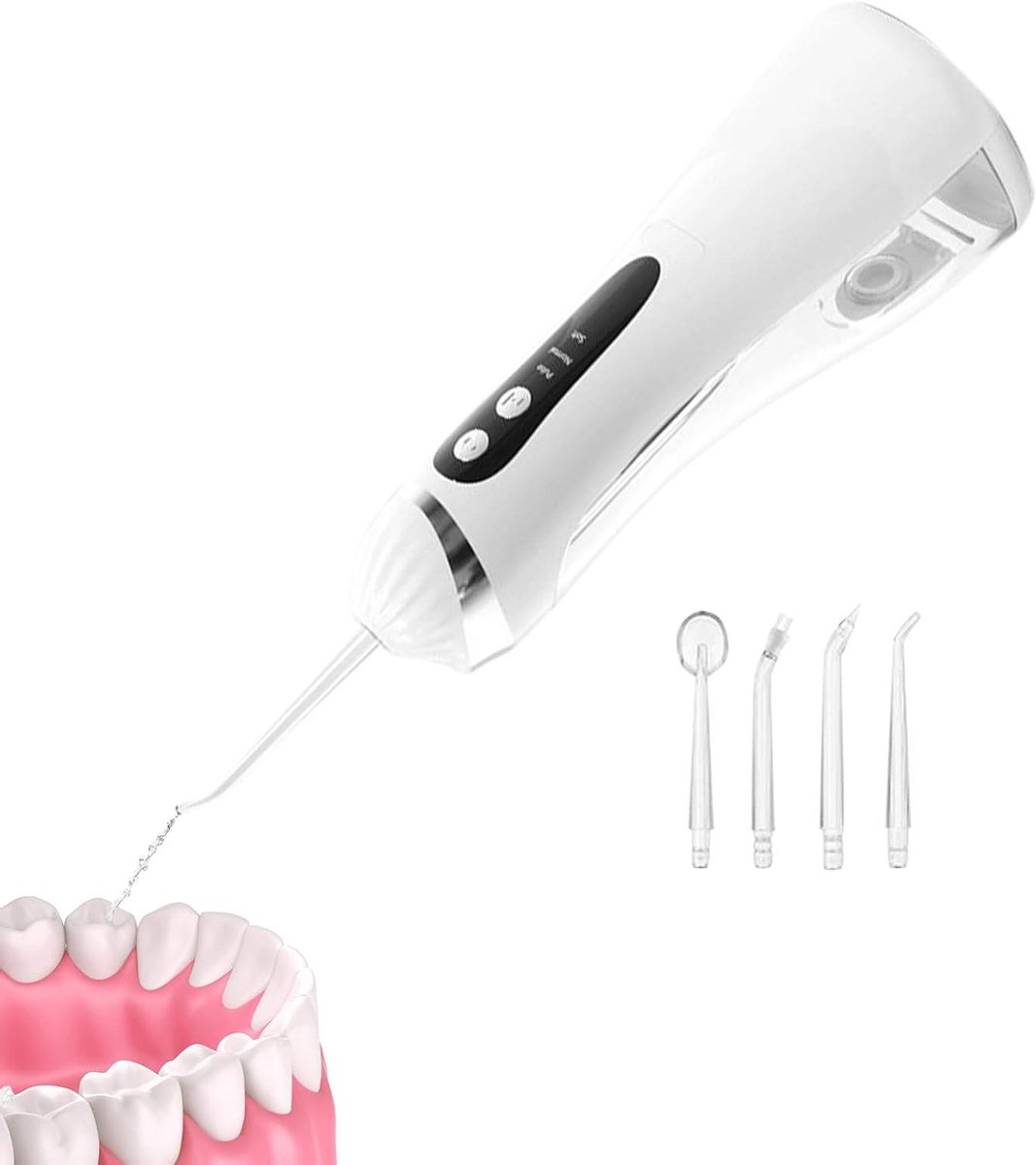Draagbare tanddouche - Elektrische flosser - Mondhygiëne verbeteren - Met 3 modi - 200 ml reservoir - Wit