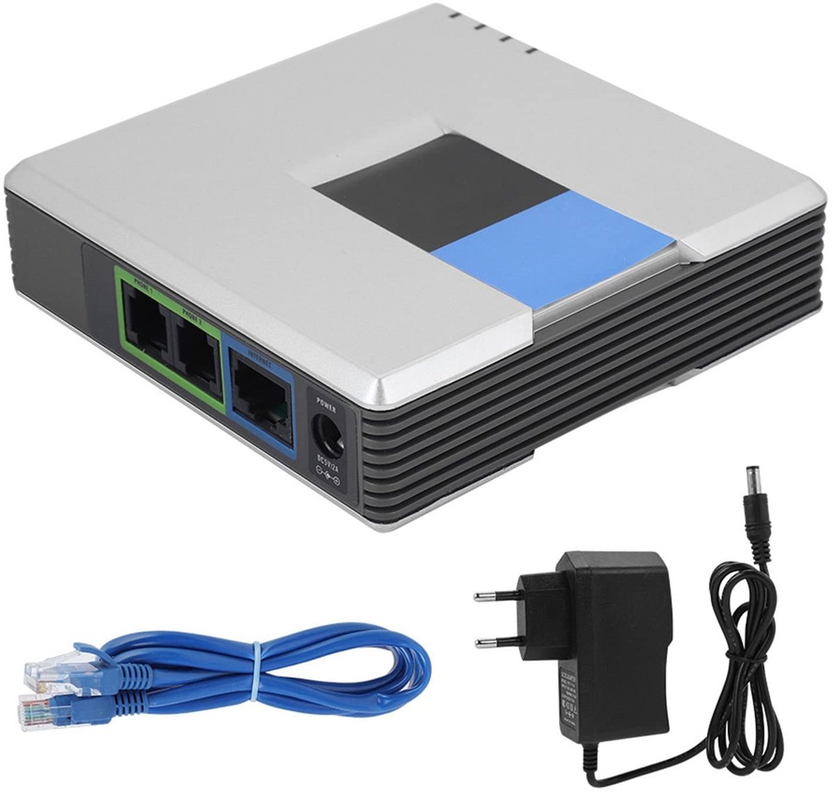 ONF3 - VoIP Gateway - Internet Telefoon Adapter - 2 Poorten - RJ45 Kabel - Bespaar op Gesprekken - Geschikt voor Thuisgebruik -