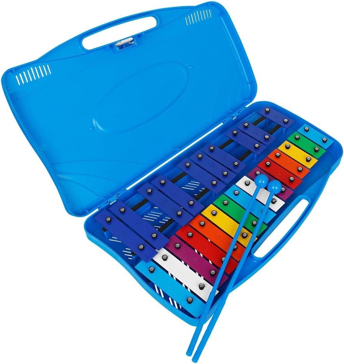 aladdien - Klokkenspel - Muziekinstrument - Upgrade van Xylofoon - Blauw - 25 Toetsen - Geschikt voor Beginners - Met Twee Hamers