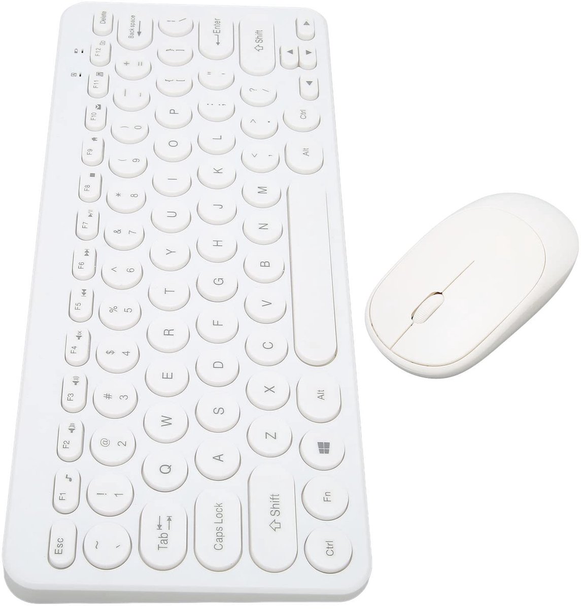 ONF3 - Draadloos Toetsenbord en Muis Combo - Ergonomisch en Stil - Wit - Comfortabel Typen - Perfect voor Thuiswerk - Ideaal voor Kantoor - Draa...