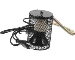 Verwarmingslamp Set - Warmtelamp Reptielen - Huisdieren Warm Houden - Met Gaaskap - 103 cm - Zwart