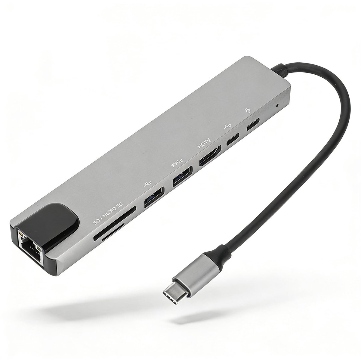 aladdien - USB C Hub - Multiport Adapter met 4K HD - Snelladen tot 87W - Compact formaat - 5Gbps Dataoverdracht - Geschikt voor laptop en computer -...
