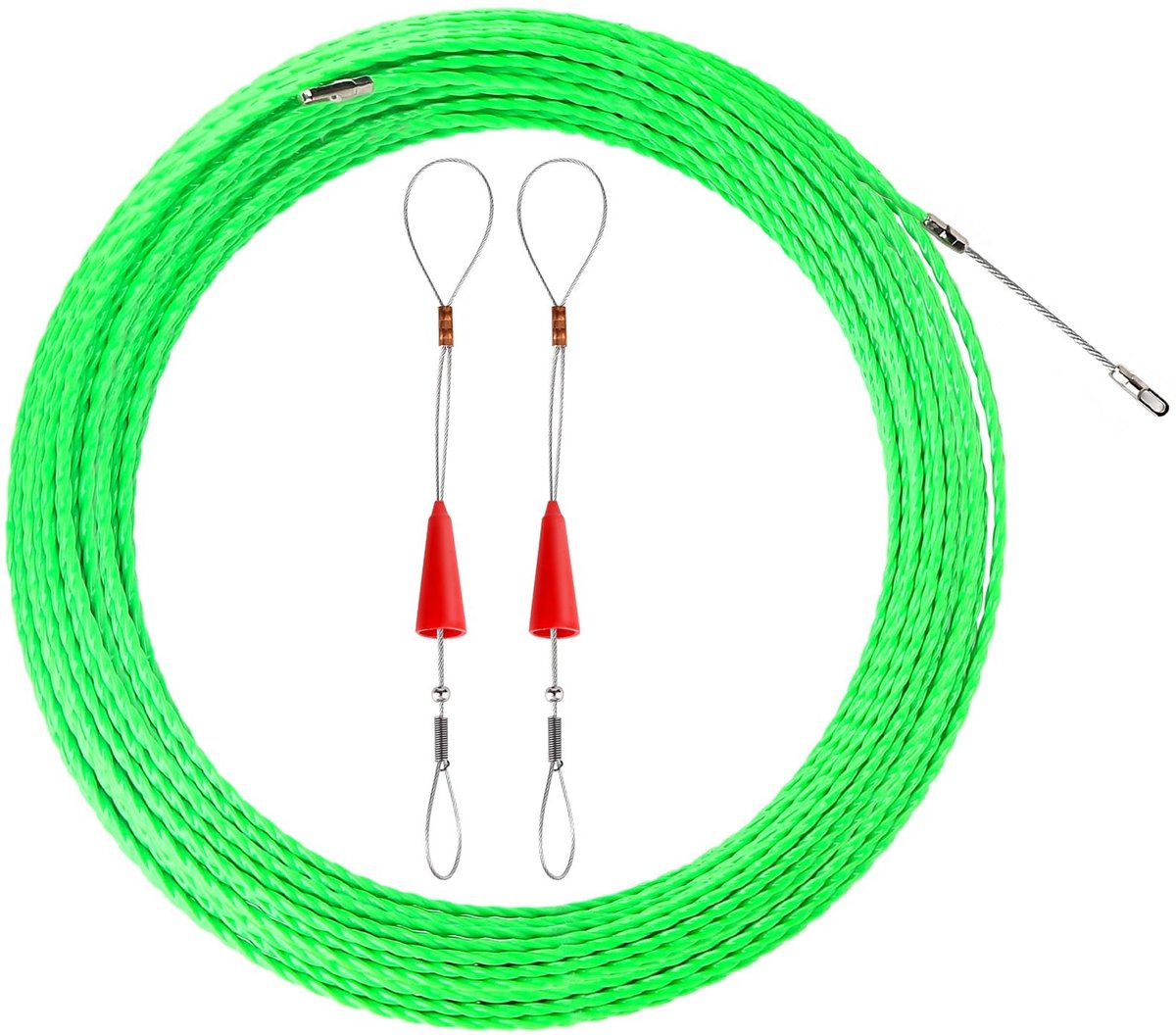 aladdien - Kabel Trek Hulp - Kabel Retractor - 50 meter lengte - Polyester materiaal - Gidsveren inbegrepen - Geschikt voor diverse toepassingen - D...
