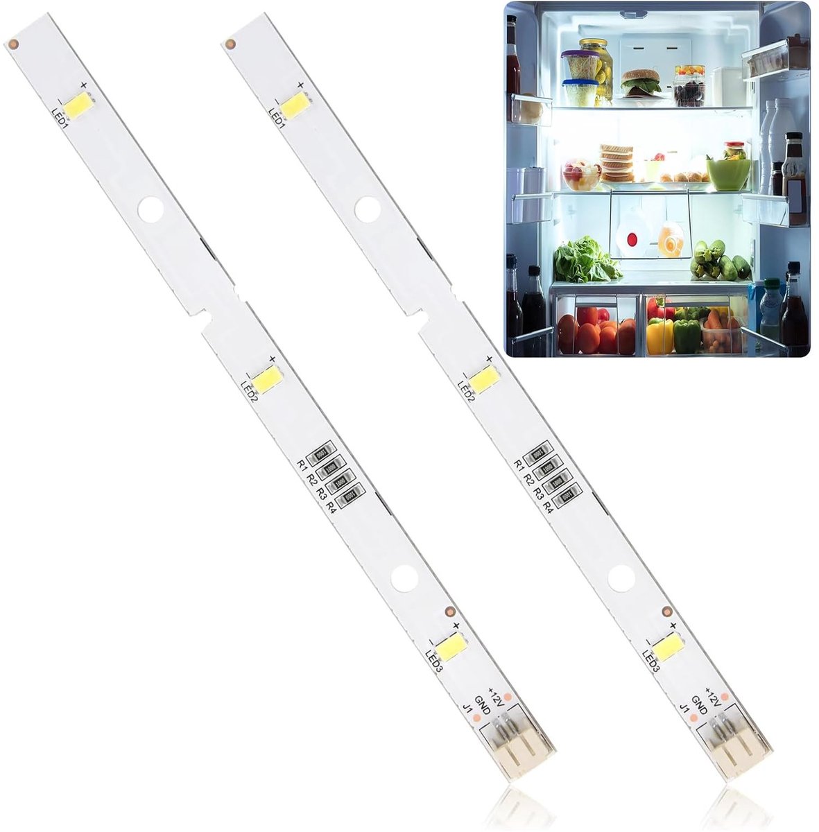 ONF3 - LED Lichtstrip - Koelkastlamp Vervanging - Geschikt voor verschillende modellen - 2x - Helder en energiezuinig - Eenvoudige installatie -...