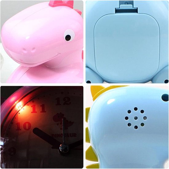 Kinder Wake Up Light - Nachtlampje Tafelklok - Kind Leren Slapen - Schattig Dieren Design - 10x10mm - Sky Blue — afbeelding 3