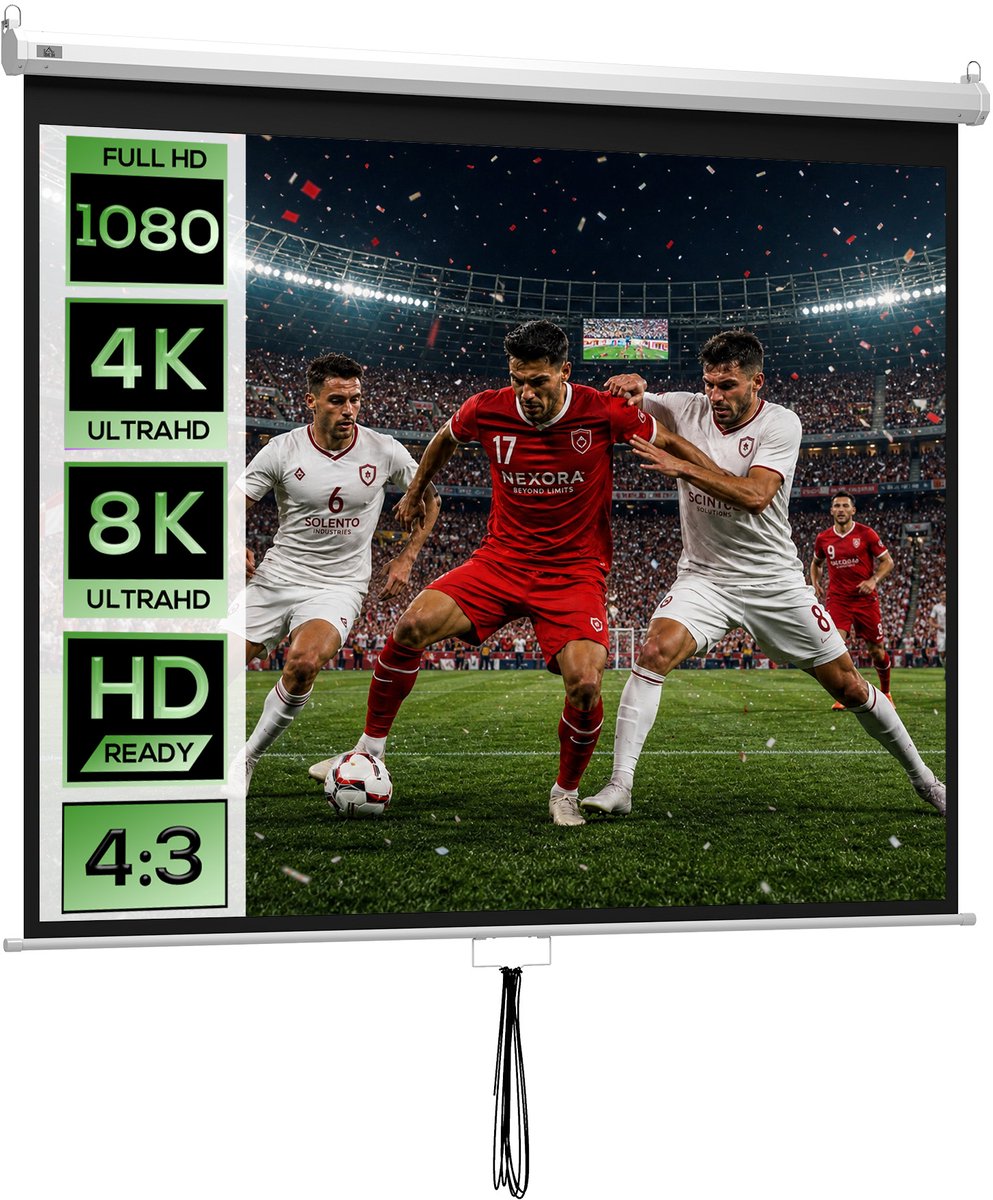 HOMCOM projection Screen Kunststoff, Metall 203L x 152H cm Weiß
