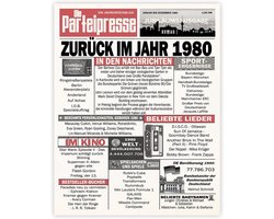 Stuff4 Vintage Pictures Poster Unframed - Back in 1980 Newspaper - Wall Pictures Living Room Bedroom Vintage 44 Year Born 20cm x 25cm Wall Deco Picture Art Prints