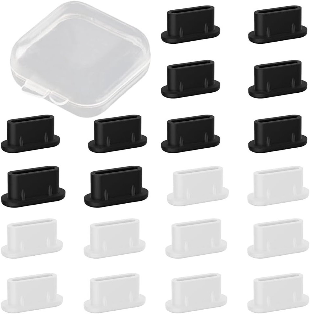 20 Stuks USB-C stofbeschermers, siliconen beschermcaps voor oplaadpoorten, stofbescherming voor smartphones en laptops, ideaal voor dagelijks gebruik en bescherming tegen vuil.