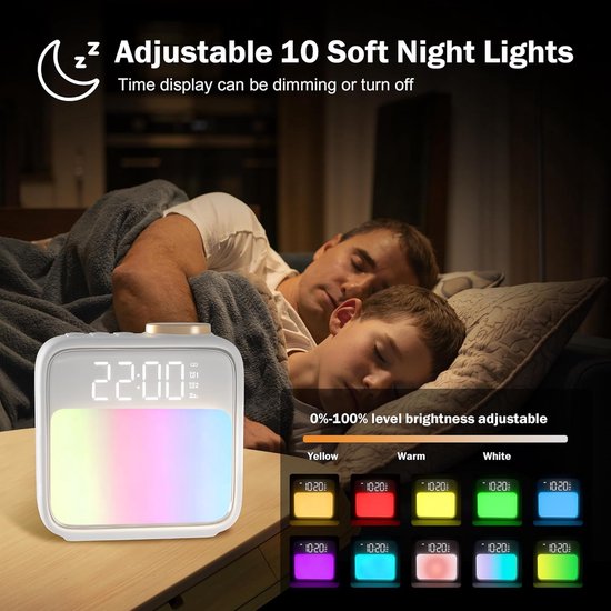 Wake-up Light Wekker met Zonsopgang Simulatie en Geluidsmachine - Nachtlampje & Dubbel Alarm van Wake-up Light — afbeelding 2