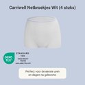 Carriwell netbroekjes, wit, 4 stuks. Standaard 100 by OEKO-TEX gecertificeerd.