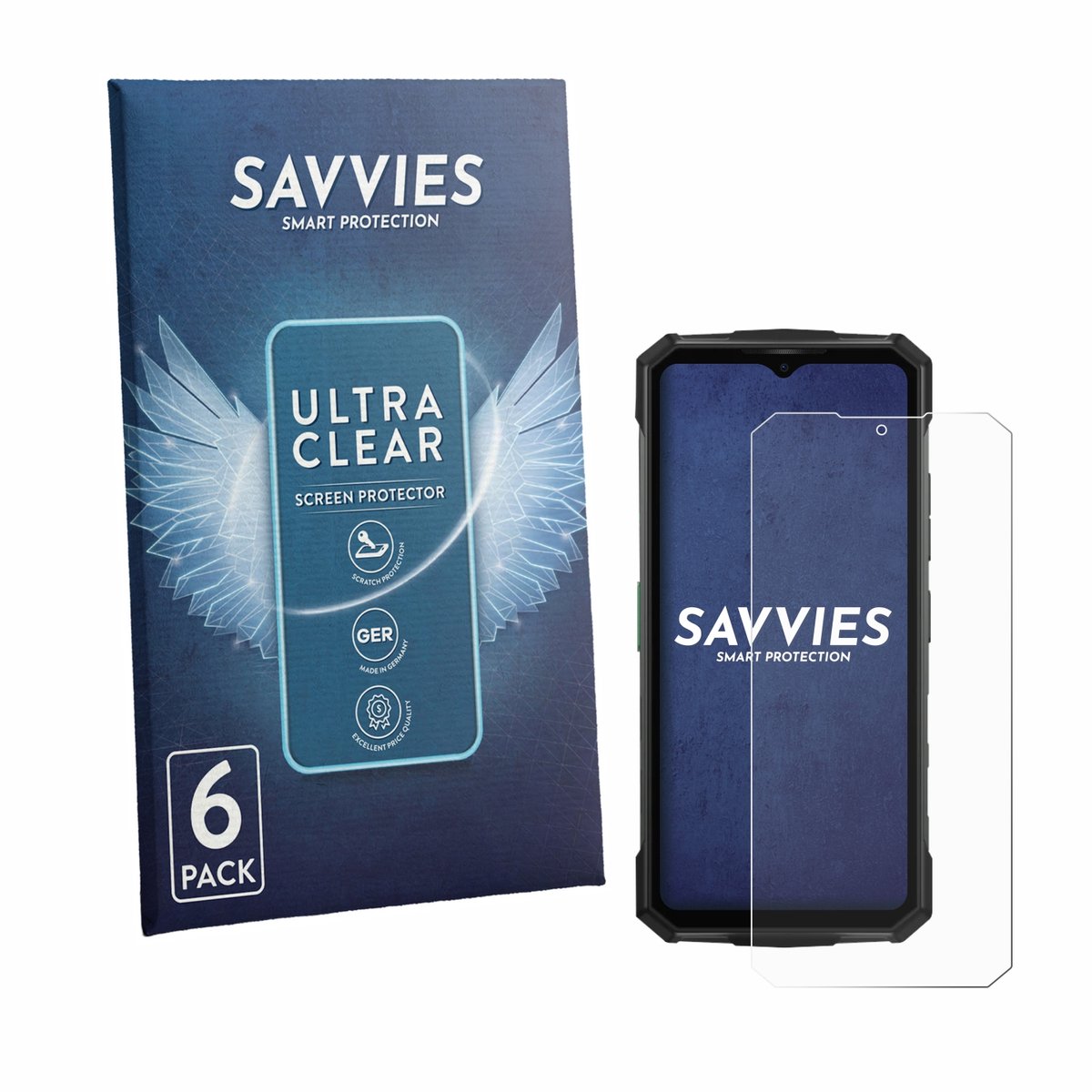 Savvies - Screenprotector voor Doogee Fire 7 Pro - Folie Beschermfolie transparant 6 Stuks