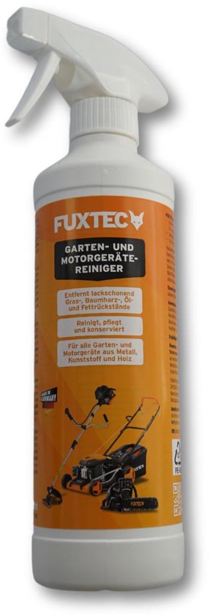 FUXTEC tuin & elektrisch gereedschap reiniger FX-MGR500, effectieve speciale reiniger voor grasmaaiers, kettingzagen & tuingereedschap - verwijdert olie, hars & vuil, 500ml