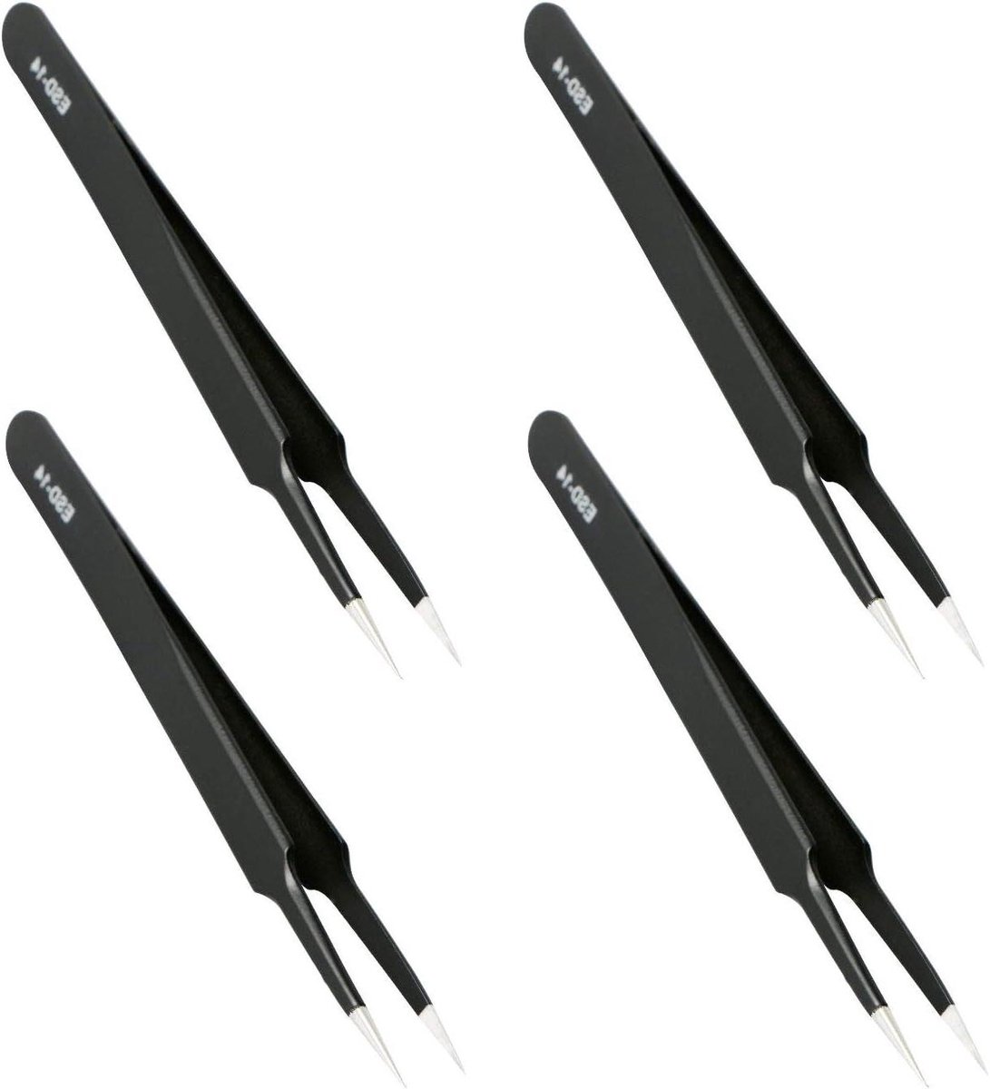 Precisie Pincetten - Anti-statisch - Elektronica Reparatie - Superfijne Punt - 120 mm - Zwart