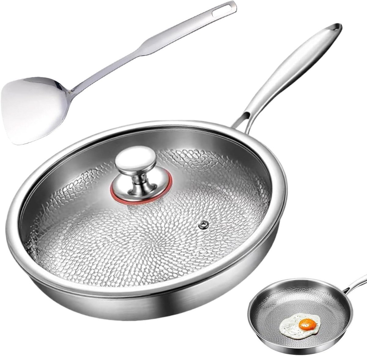 Koekenpan - Titanium staal - Pannenkoeken Bakken - Non-stick coating - 26 cm - Zilver