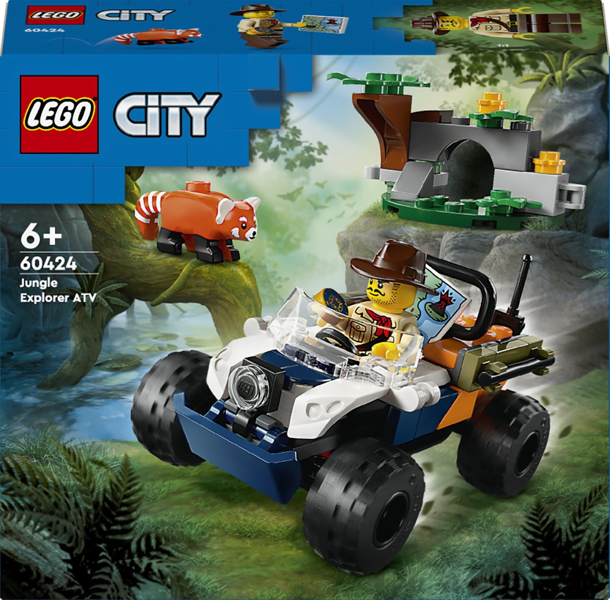 60424 LEGO Jungleonderzoekers Rode panda-missie met terreinwagen