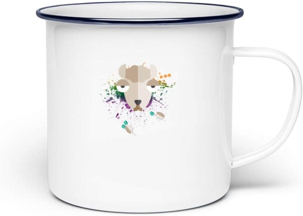 Emaille mok - Koffiebeker - Dagelijks gebruik - Uniek design - 300 ml - Wit