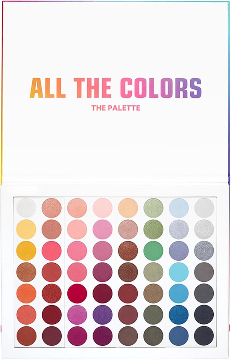 Oogschaduwpalet met 56 tinten - matte, glitter en metallic afwerking - veganistisch en dierproefvrij