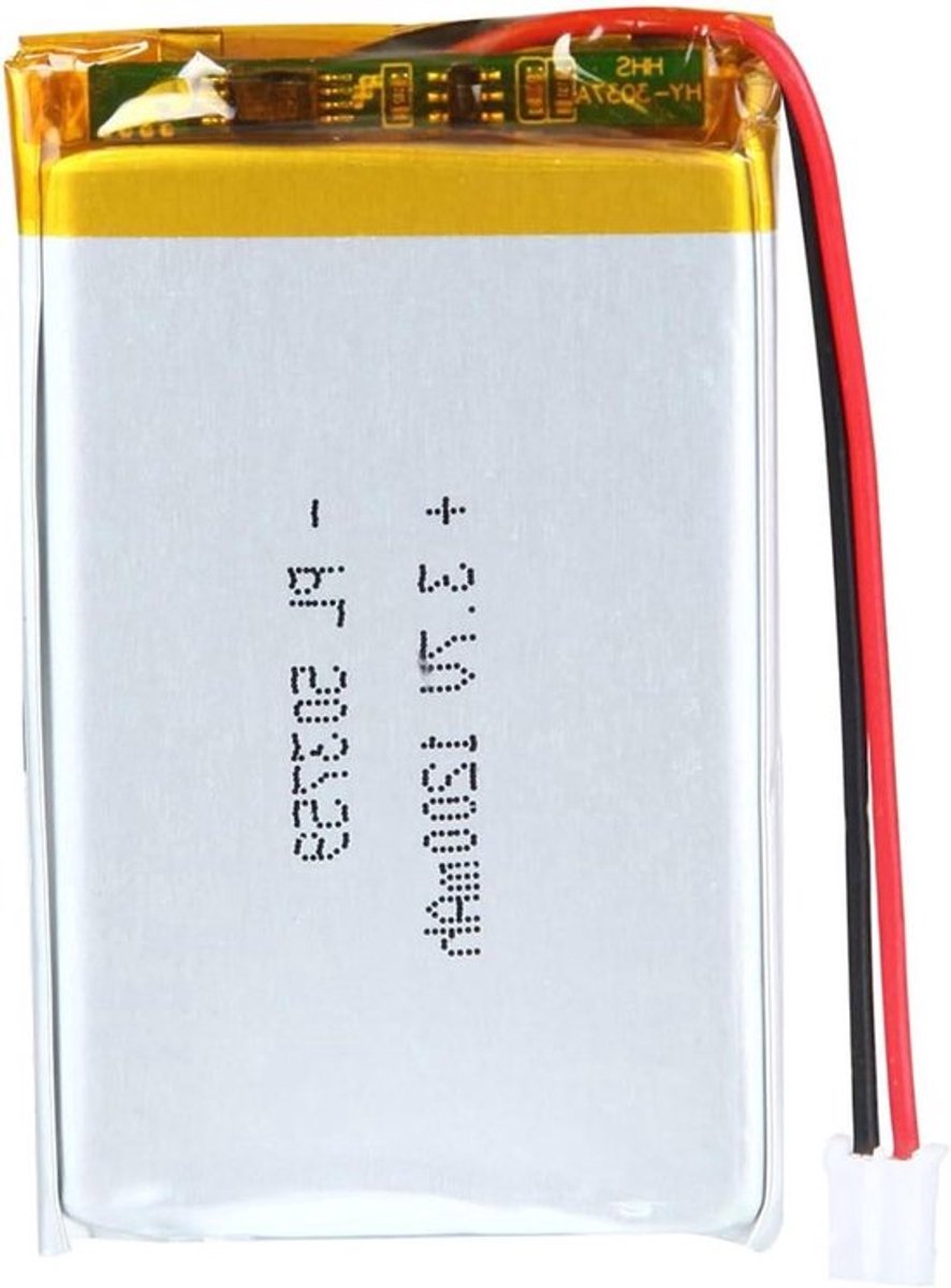 Oplaadbare lithium-ion accu 3,7 V 1200 mAh met 2 PH aansluiting en 2,0 mm rooster