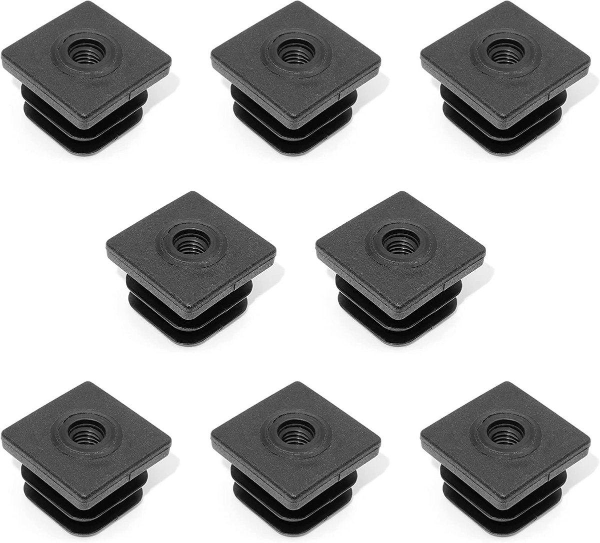 ONF3 - schroefdoppen - afsteldoppen - Hoge kwaliteit - Zwart - voetkappen - Voor vierkante buizen 30 x 30 mm - Geschikt voor wanddikte 1,5-2 mm