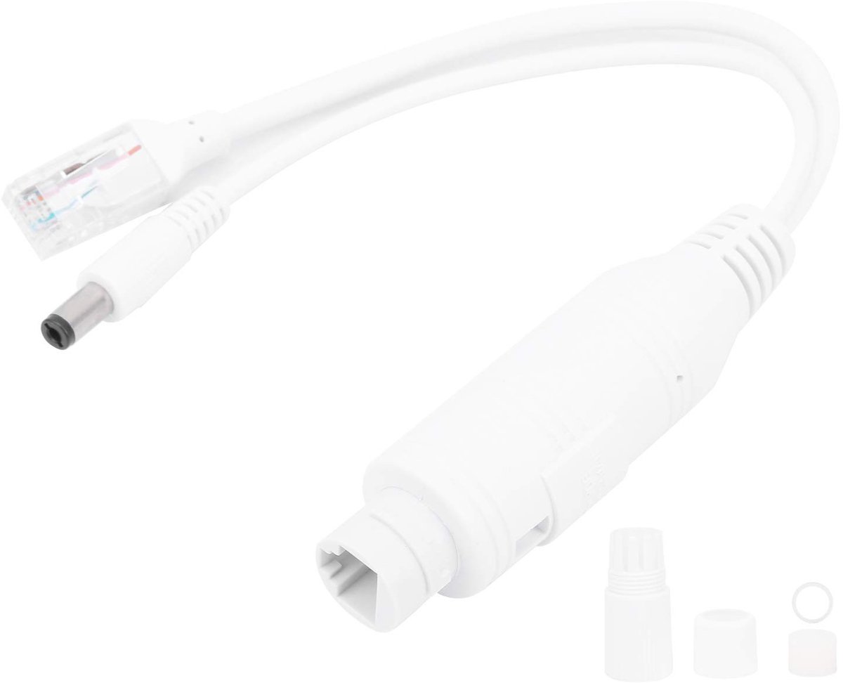 aladdien Splitter Waterdichte Adapter Kabel - Voedingsmodule 48V Naar 12V - Geschikt voor IP Camera - Ideaal voor Buiten - Houd de omgeving in...