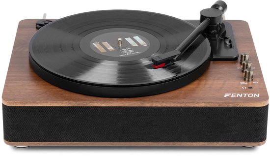 Platenspeler Bluetooth (in/uit) - Fenton RP162 - retro platenspeler met speakers (stereo) en mp3 speler - Bruin