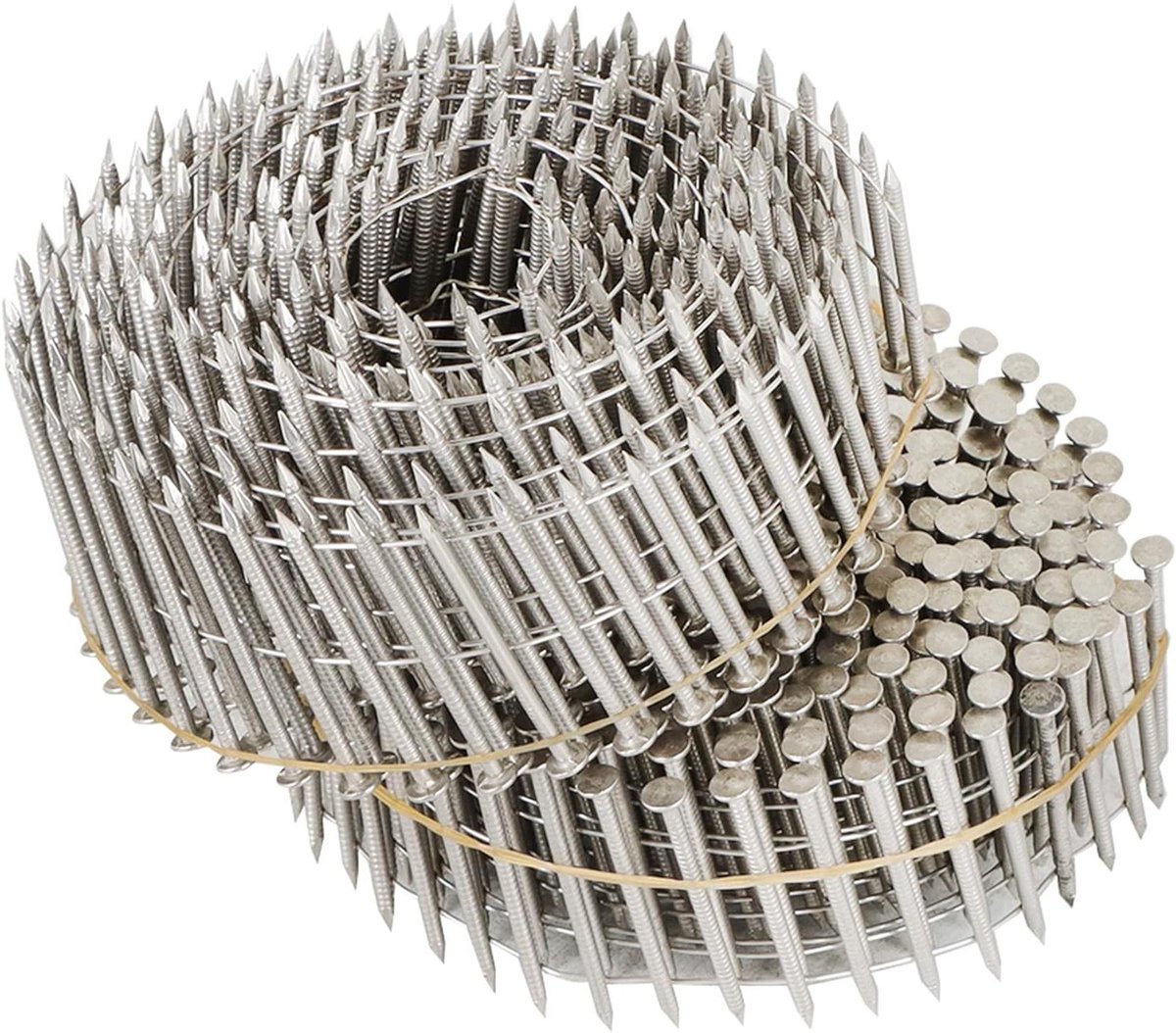 Coil Spijker - Daknagels Ring - Bouwprojecten Afwerken - Roestvrij Staal - 3600 Stuks - Zilverkleurig