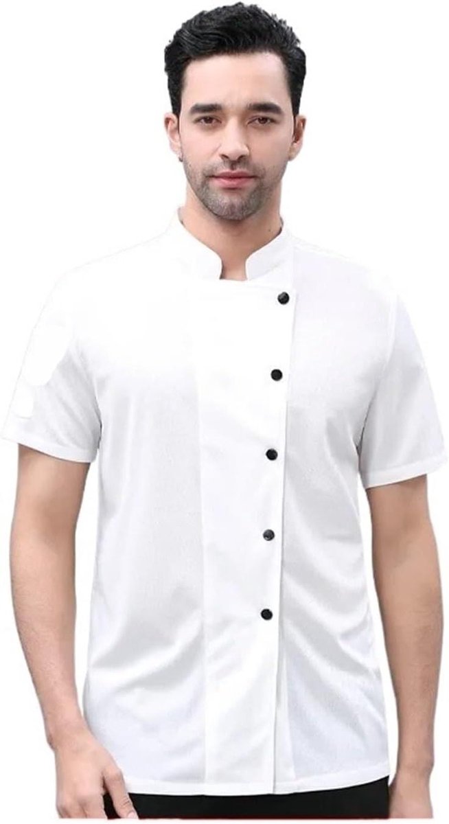 Koksjas Heren - Keuken Uniform - Professioneel Koken - Ademend Netstof - Maat 4XL - Wit