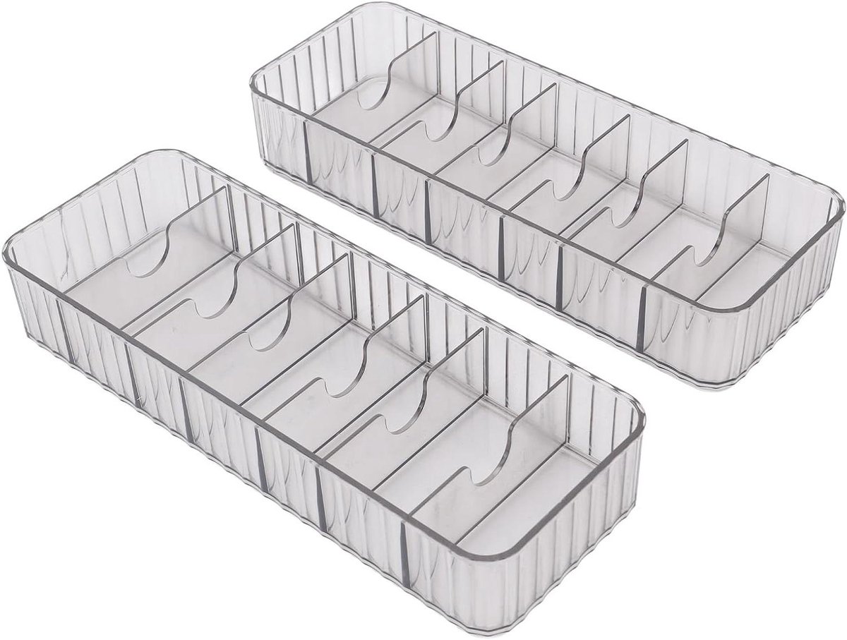 Kabelbeheerbox - Draad Organizer - Bureau Opruimen - 7 Compartimenten - 2 Stuks - Transparant