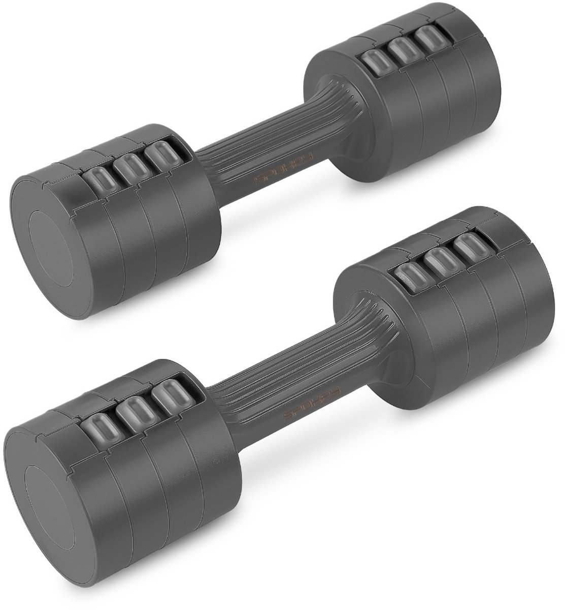 Spokey MULTIBELL Verstelbare dumbbells - Zwart - Instelbaar van 1 tot 2.5 kg