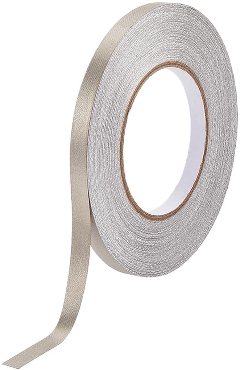 aladdien - Faraday-weefseltape - EMI-afscherming - 50 m x 10 mm - Beige - RF-blokkering - Geleidende tape - Geschikt voor laptop en mobiele telefoon...