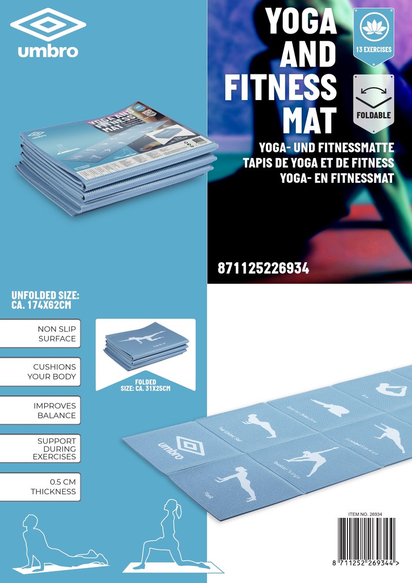 Umbro Opvouwbare Yogamat - Anti-Slip thumbnail 6