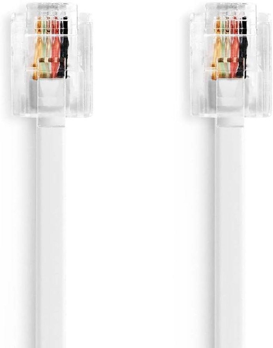 Telefoon Kabel - RJ11 Kabel - Telefoneren Thuis - Goud Verguld - 2 Meter - Wit