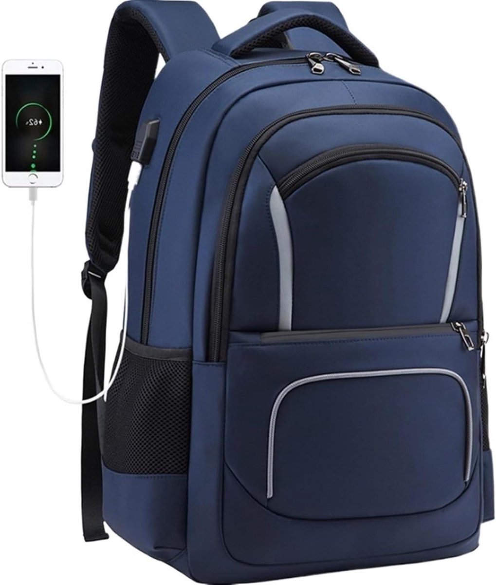 Laptoptas Rugzak - Werktas Dames - Zakelijk Reizen - Veelzijdig Compartiment - 19.2 Inch - Blauw