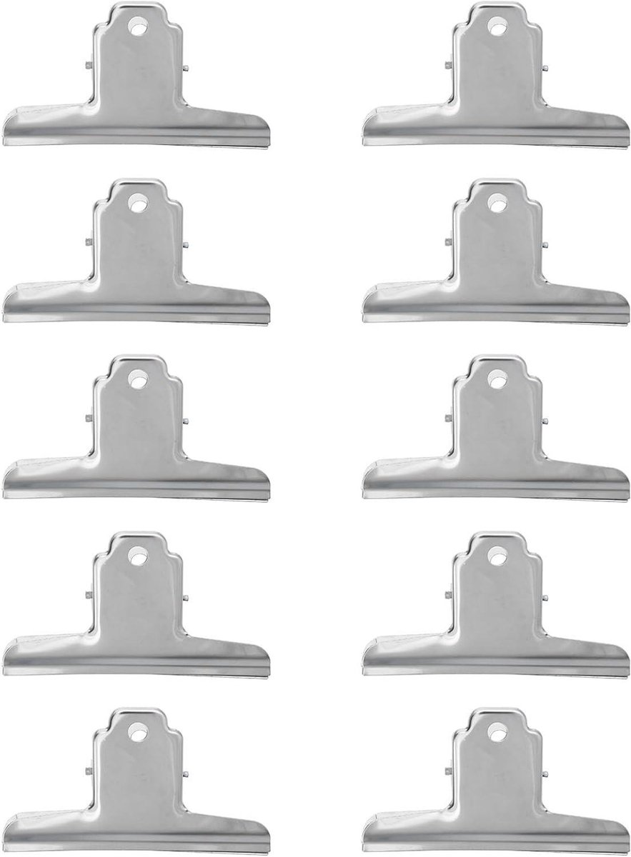 Roestvrijstalen Klemmen - Wasknijpers - Kleding Drogen - Winddicht Ontwerp - 10 Stuks - Zilver