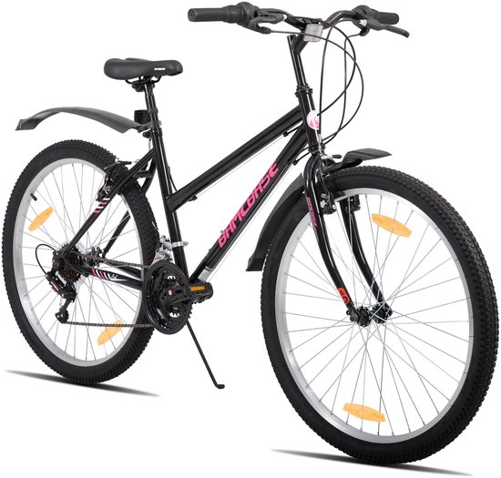 Mountainbike 26 inch dames meisjes MTB 18 versnellingen staal frame V-brakes beginner fiets